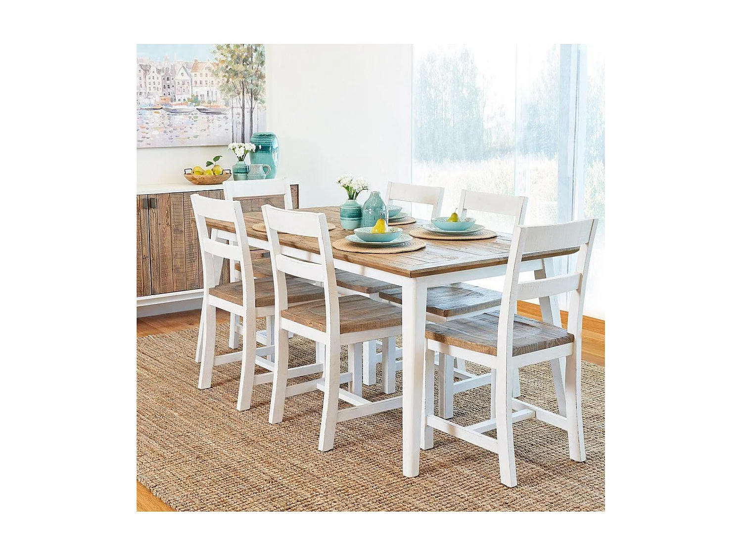 Lot de 2 chaises Bois Blanc - Nastasie Décoration d'Autrefois