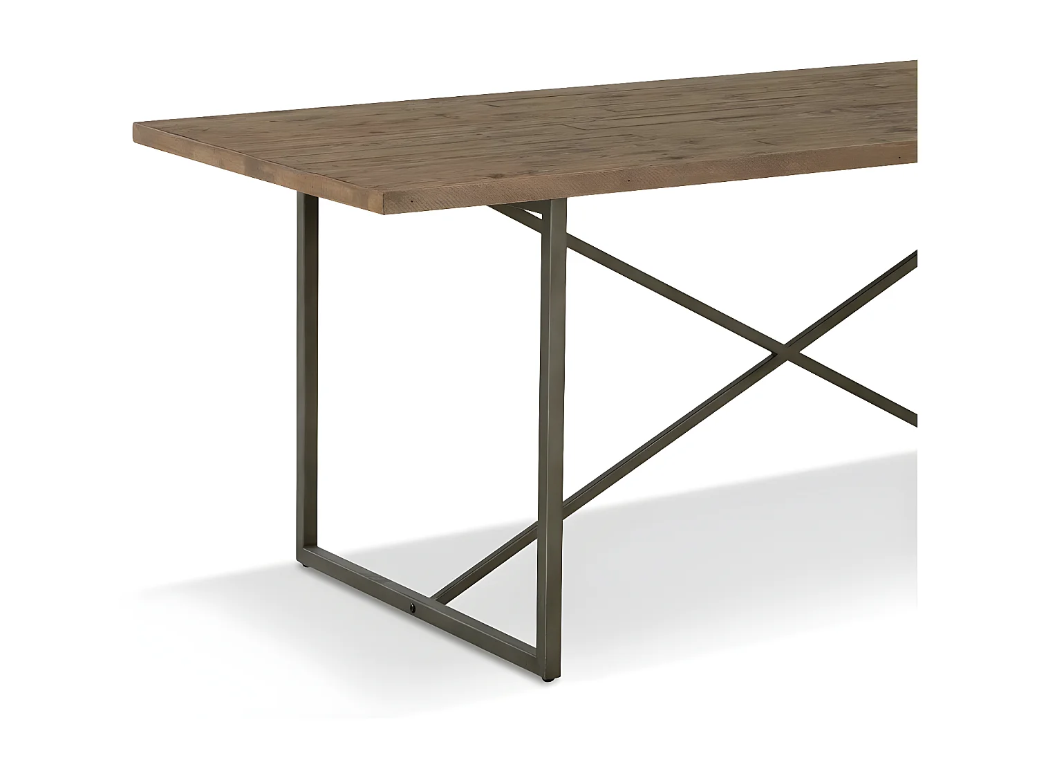 Table à manger 6 places Bois-Métal Marron - Maglorine Décoration d'Autrefois