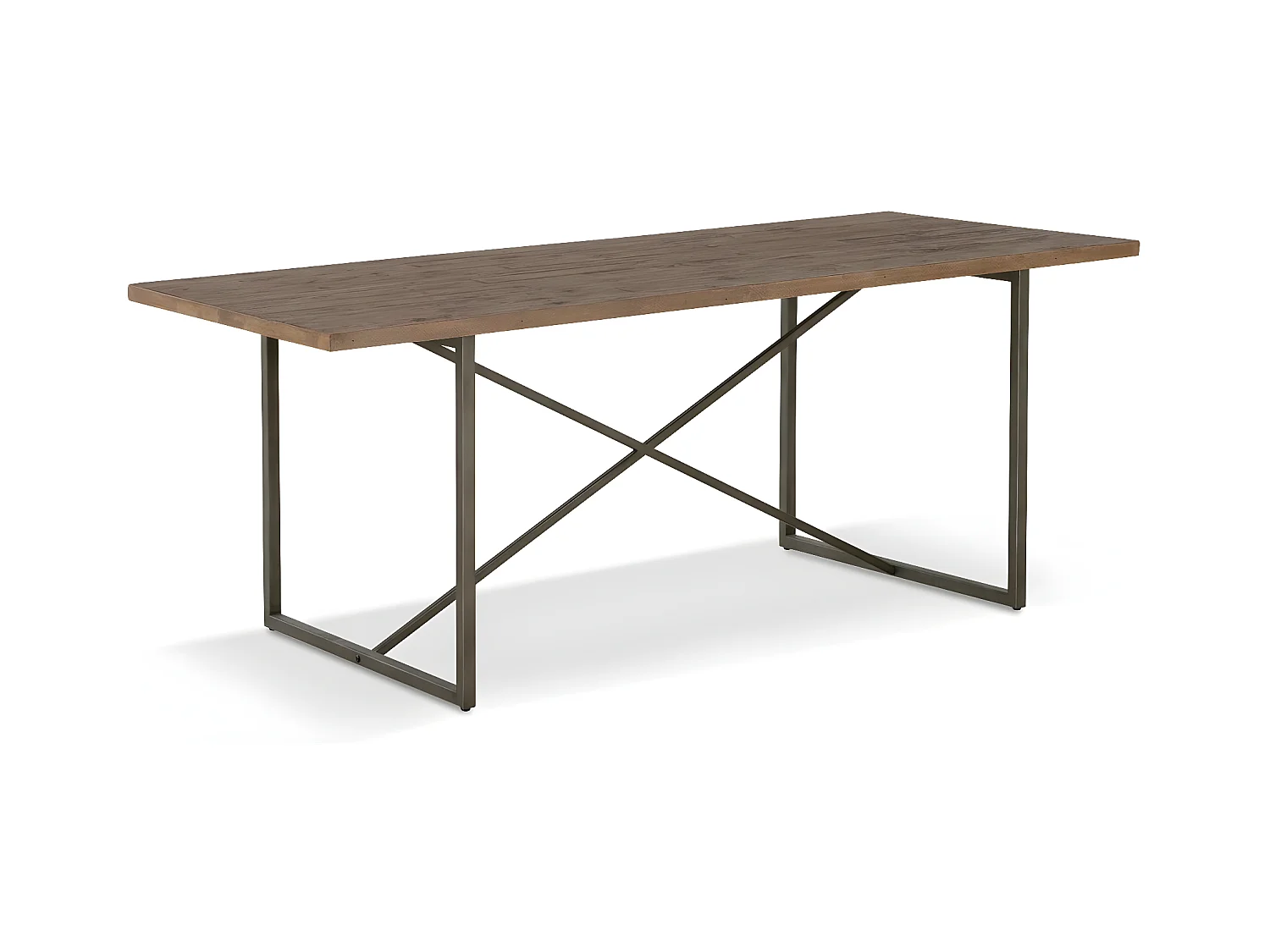 Table à manger 6 places Bois-Métal Marron - Maglorine Décoration d'Autrefois