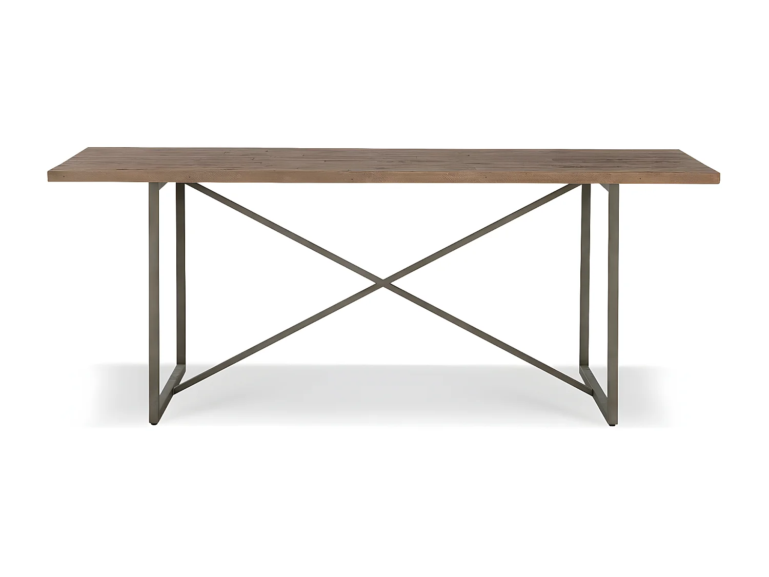 Table à manger 6 places Bois-Métal Marron - Maglorine Décoration d'Autrefois