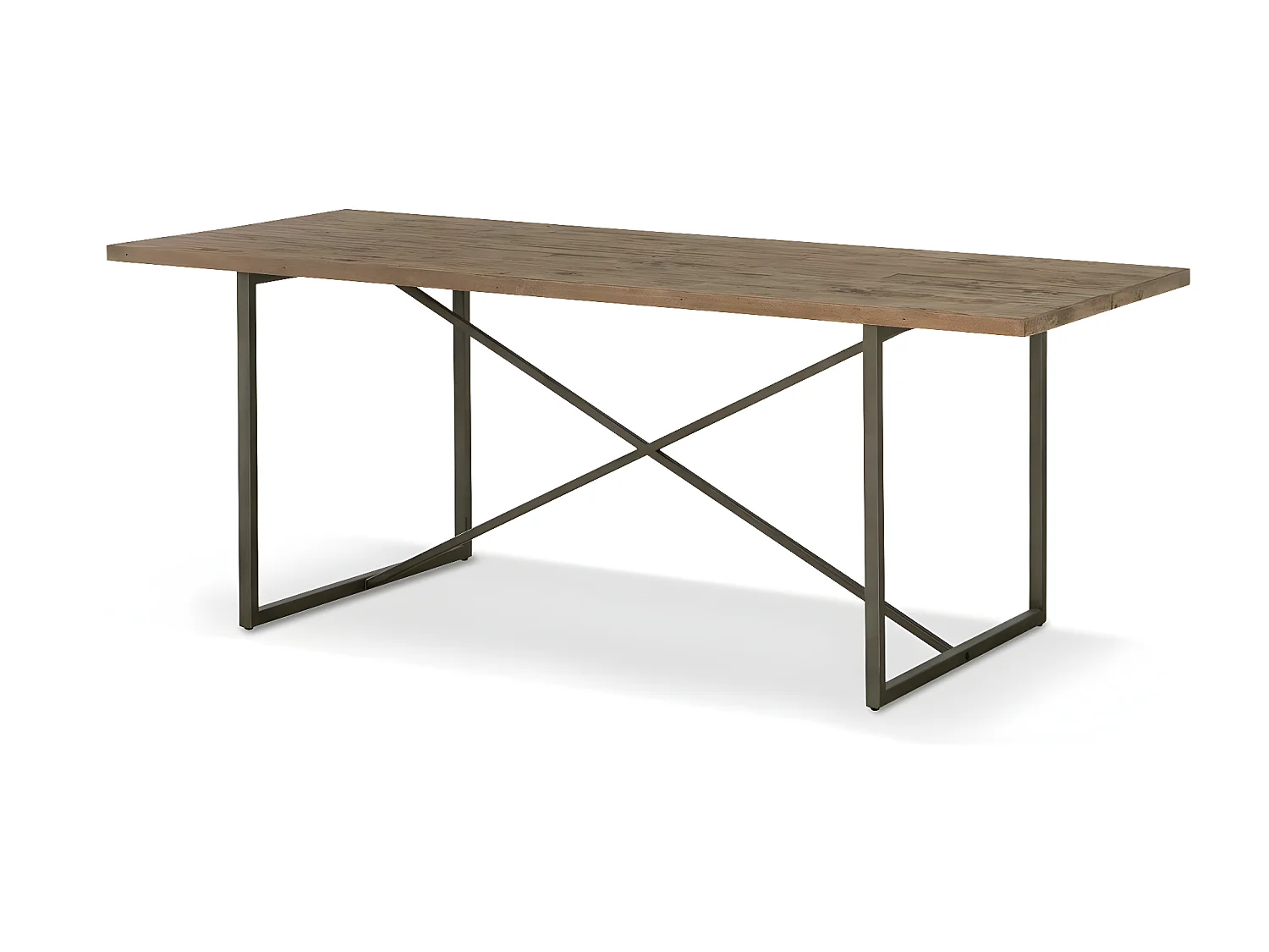 Table à manger 6 places Bois-Métal Marron - Maglorine Décoration d'Autrefois