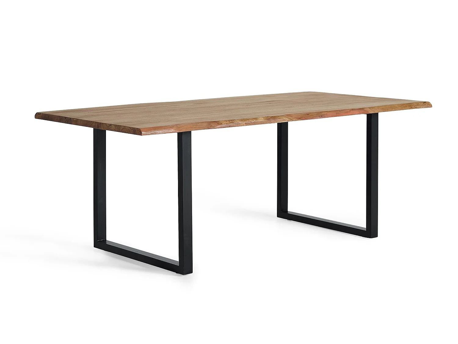 Tables de salle à manger en bois d'acacia 160 cm, style industriel moderne - 78 x 160 x 100
