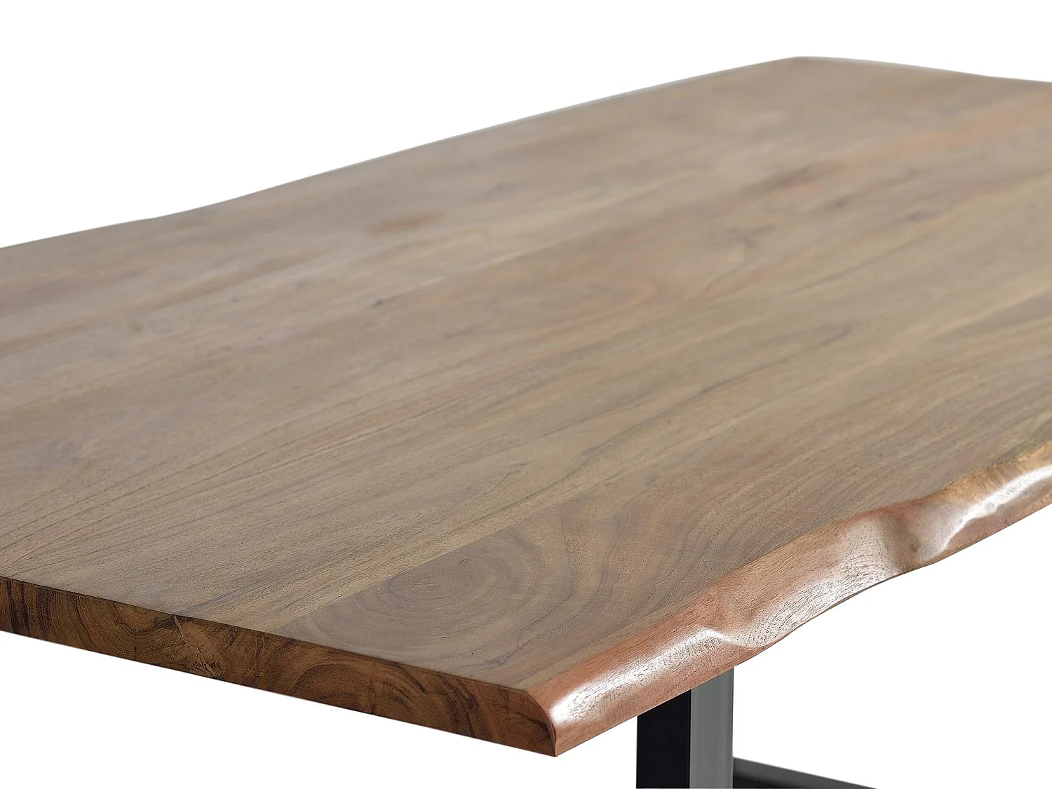 Tables de salle à manger en bois d'acacia 160 cm, style industriel moderne - 78 x 160 x 100