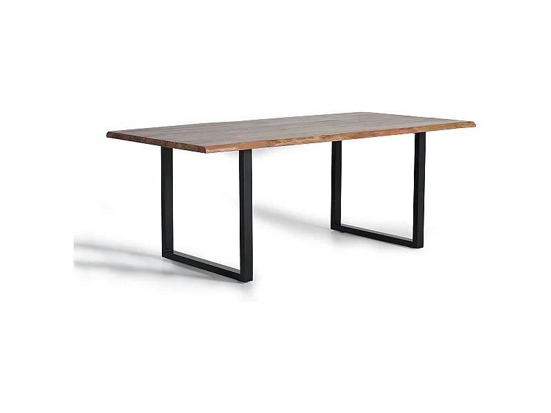 Table à manger Bois-Métal Marron - Décoration d'Autrefois