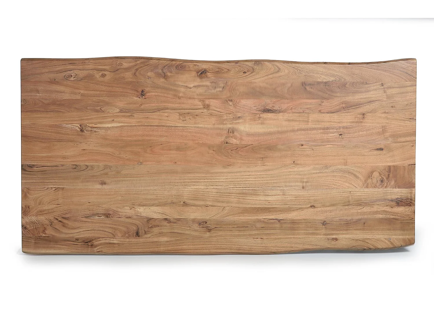 Table à manger en bois d'acacia naturel et pieds en métal 10 places