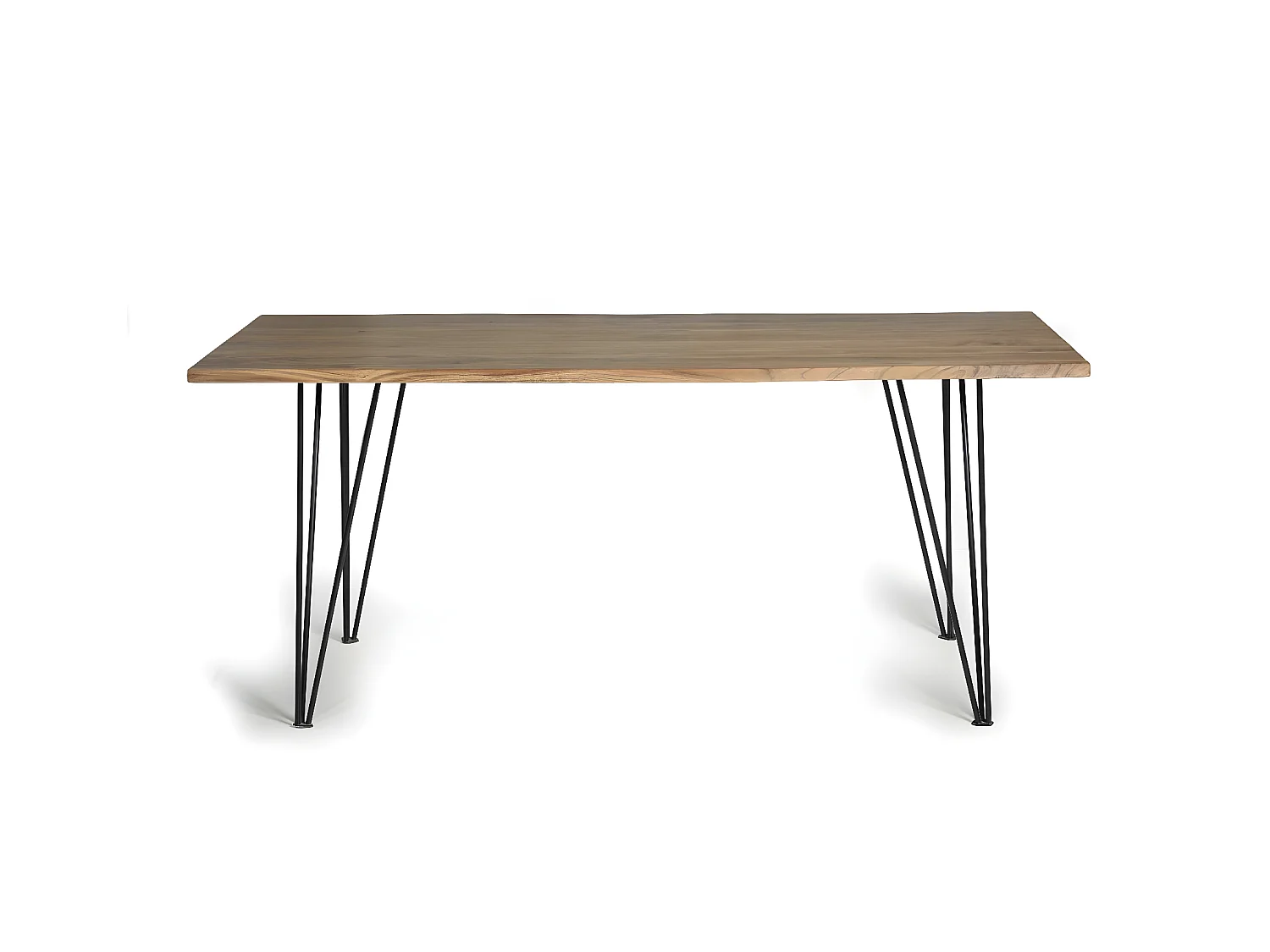 Table à manger Bois-Métal Marron - Décoration d'Autrefois