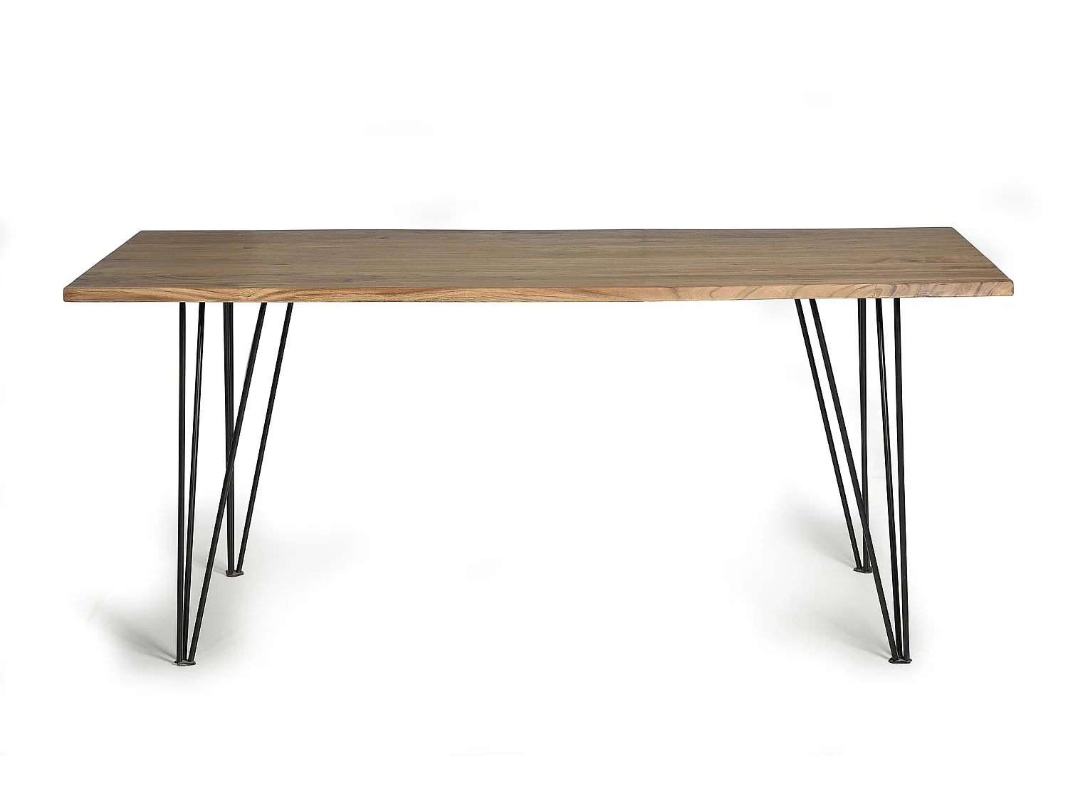 Tavoli da pranzo in legno di acacia, stile moderno industriale, 200 cm - 76x200x100