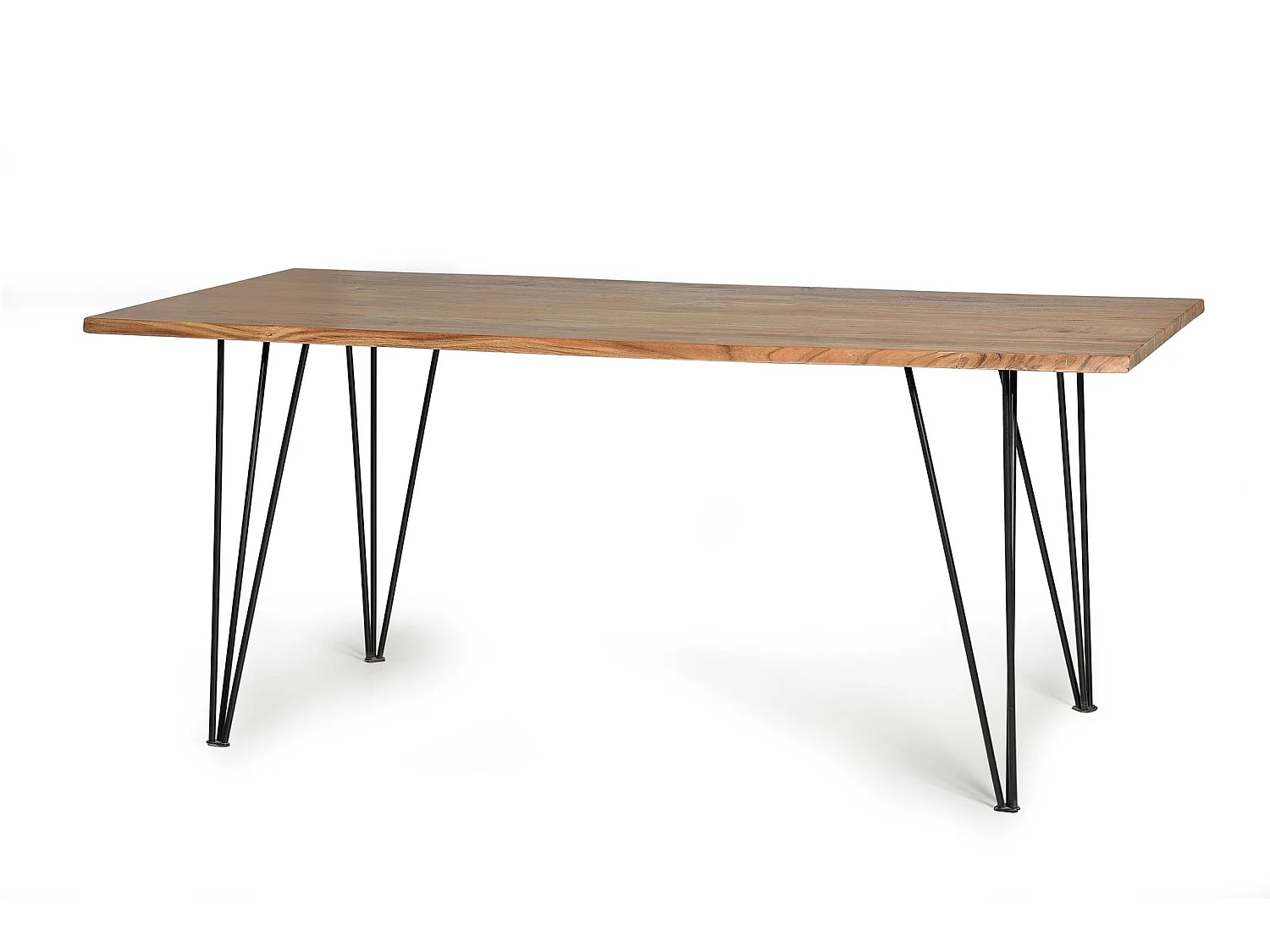 Tavoli da pranzo in legno di acacia, stile moderno industriale, 200 cm - 76x200x100