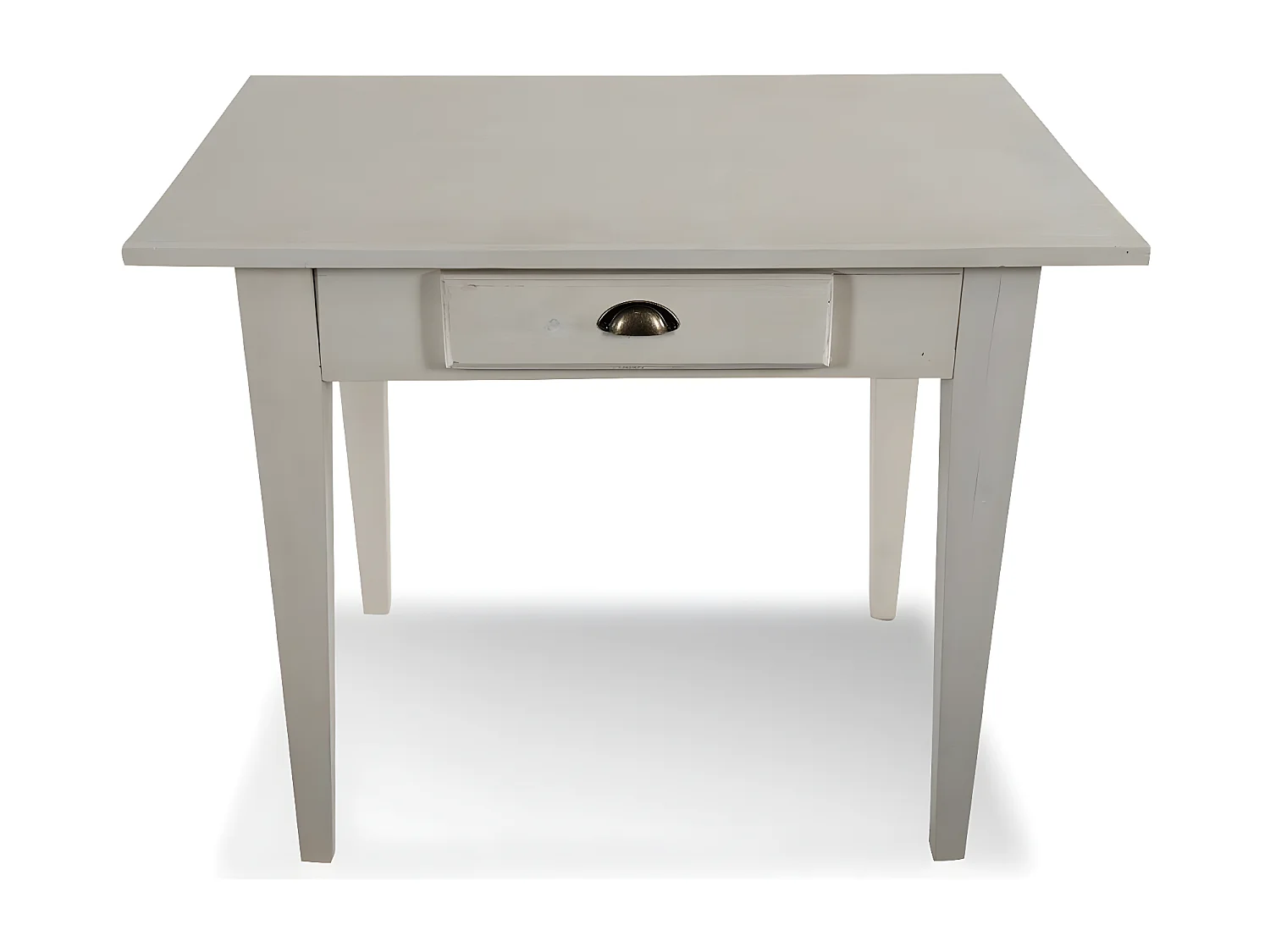 Table à manger 2 tiroirs 2 places Bois Blanc - Décoration d'Autrefois