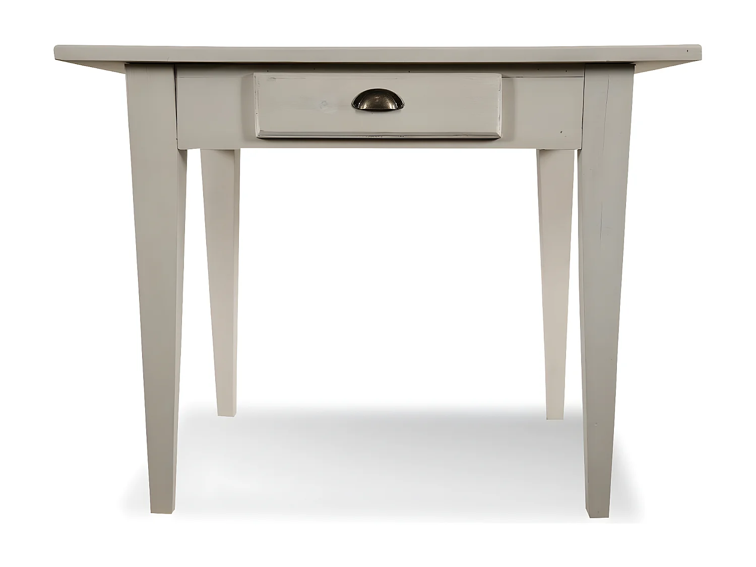 Table à manger 2 tiroirs 2 places Bois Blanc - Décoration d'Autrefois