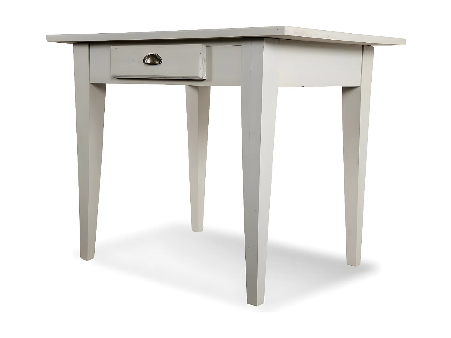 Table à manger 2 tiroirs 2 places Bois Blanc - Décoration d'Autrefois