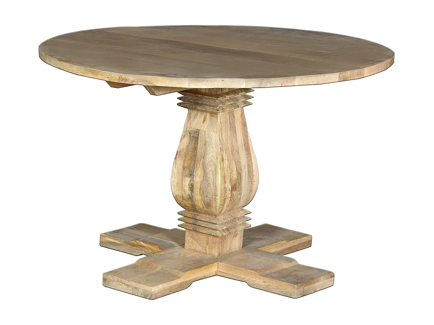 Table à manger 4 places en manguier naturel diamètre 120 cm