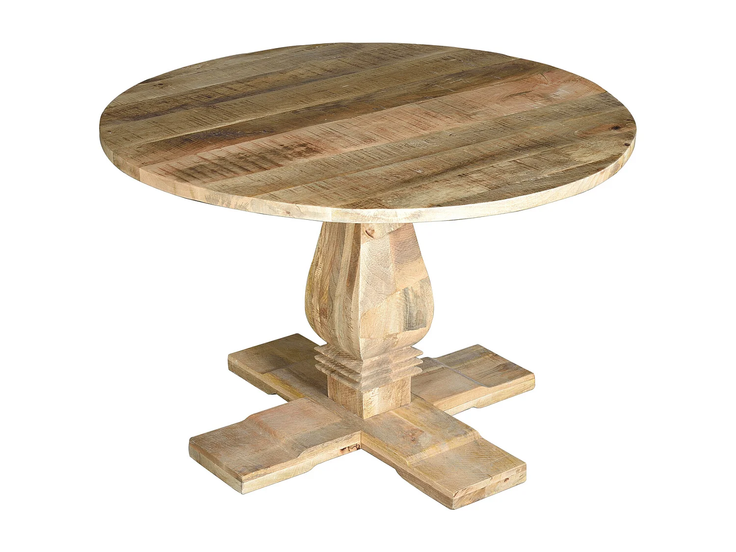 Table à manger 4 places en manguier naturel diamètre 120 cm