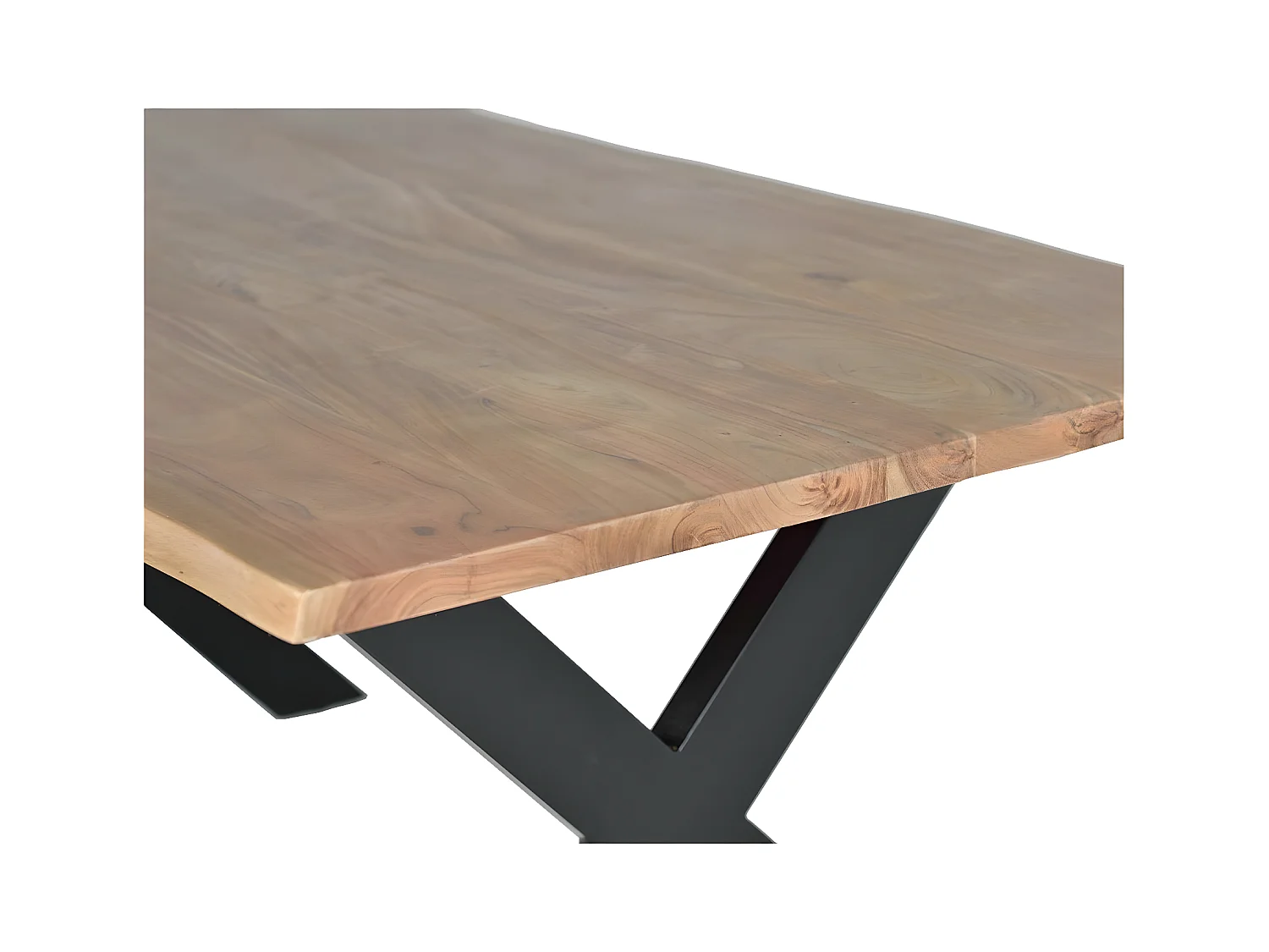 Table à manger Bois-Métal Marron - Décoration d'Autrefois