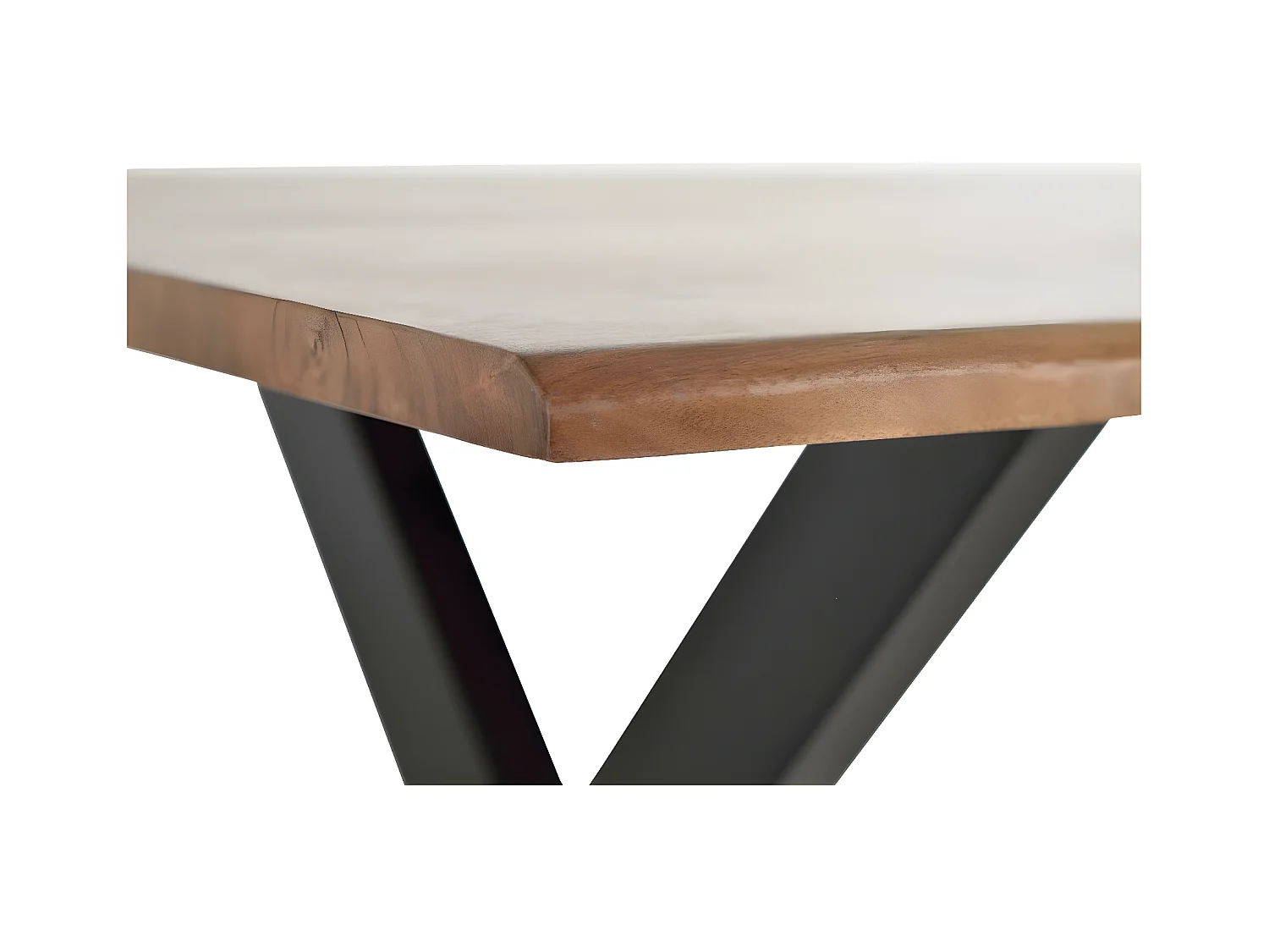 Table à manger Bois-Métal Marron - Décoration d'Autrefois