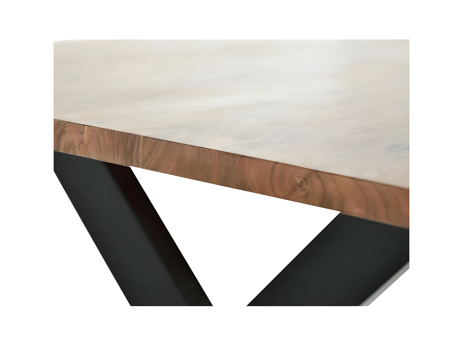 Table à manger Bois-Métal Marron - Décoration d'Autrefois