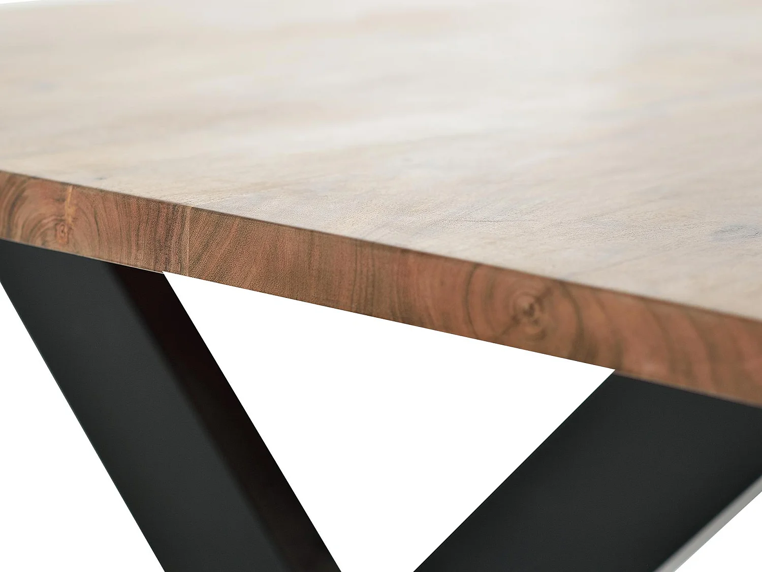 Esstische aus Akazienholz, 180 cm, rustikaler Industriestil - 78x180x100