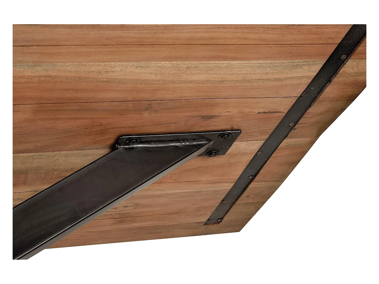 Tavolo da pranzo in massello di acacia e gambe in metallo