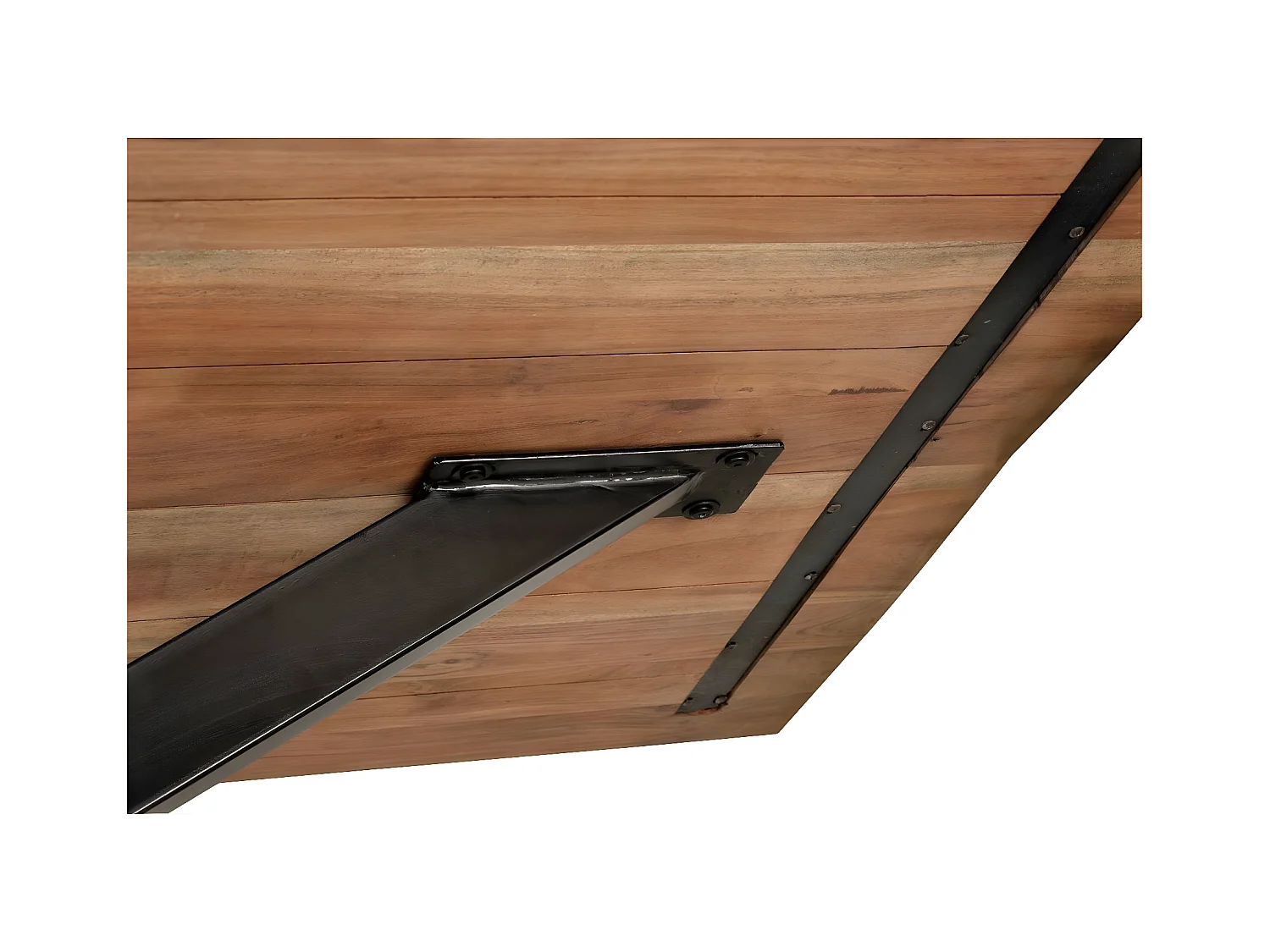 Table à manger Bois-Métal Marron - Décoration d'Autrefois