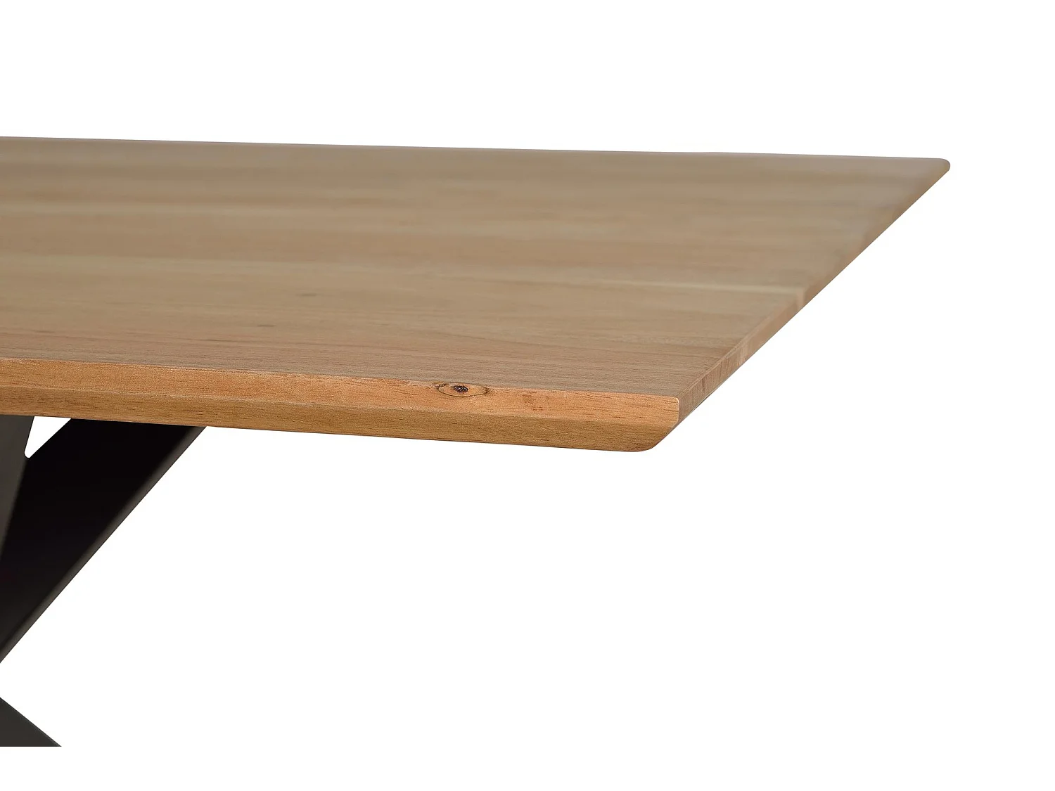 Tables de salle à manger en bois d'acacia 200 cm, style industriel rustique - 77 x 200 x 100