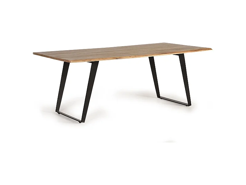 Table à manger Bois-Métal Marron - Décoration d'Autrefois