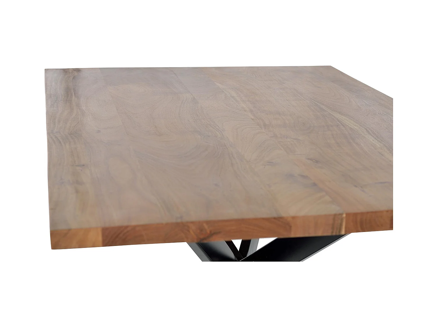 Tavolo da pranzo in massello di acacia e metallo