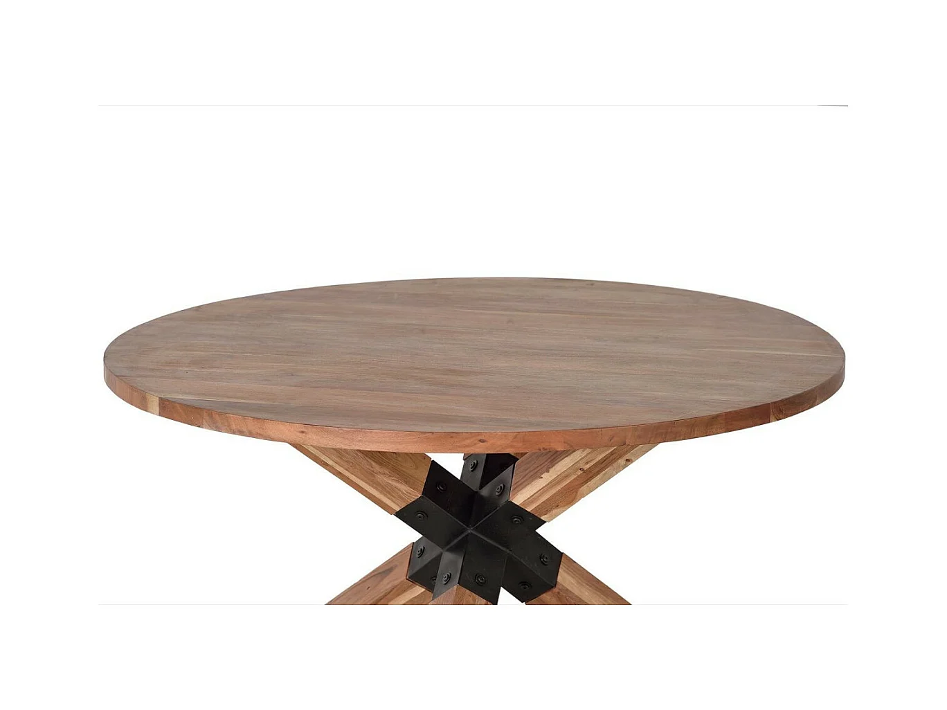 Tavolo da pranzo in massello di acacia e metallo