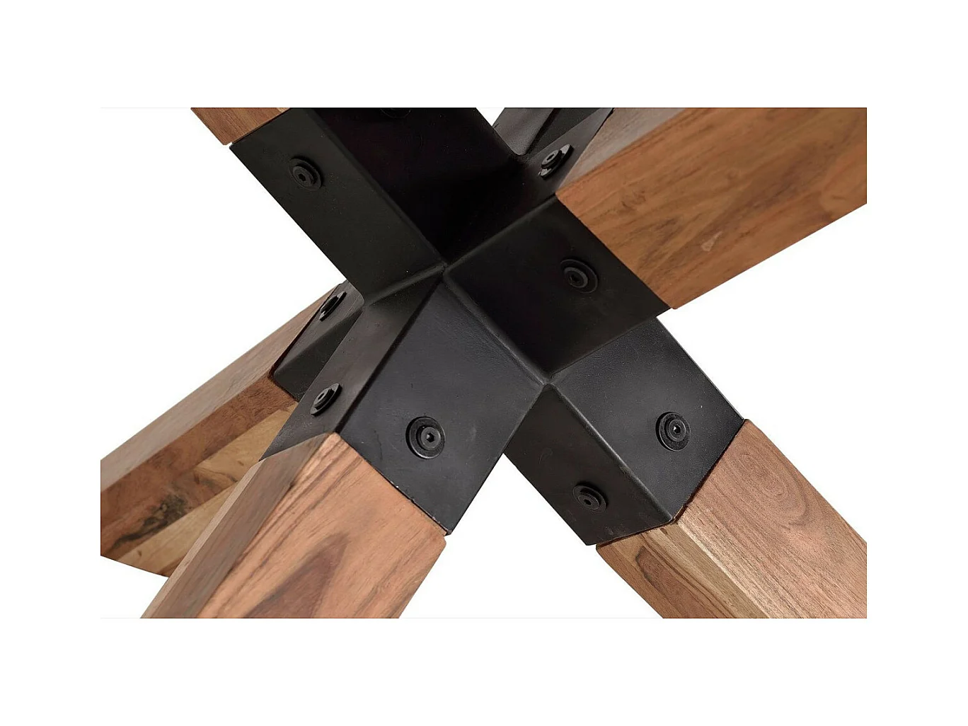 Tavolo da pranzo in massello di acacia e metallo