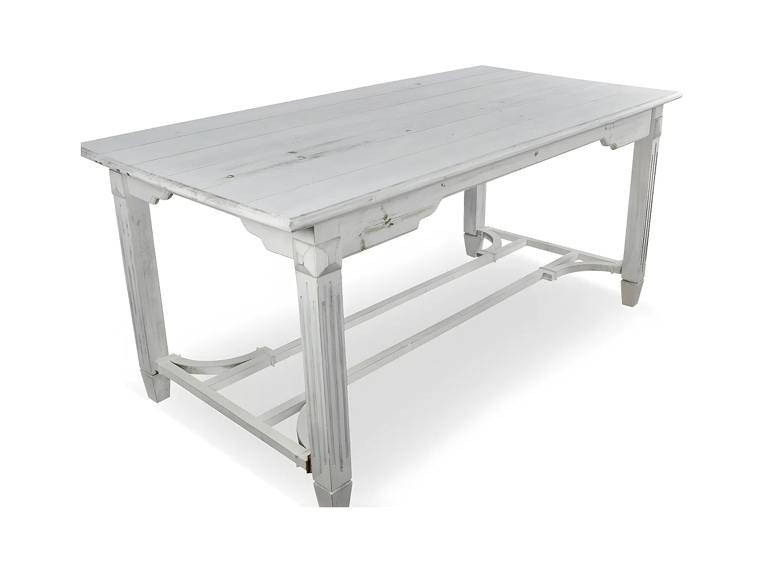 Table à manger 6 places Bois Blanc - Décoration d'Autrefois