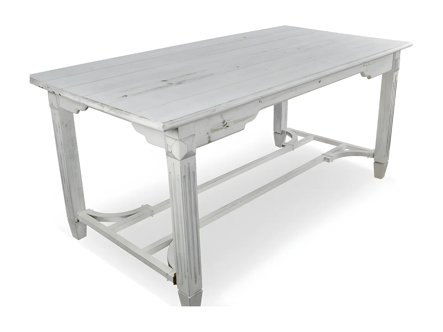 Table à manger 6 places Bois Blanc - Décoration d'Autrefois