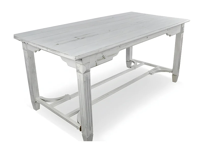 Table à manger 6 places Bois Blanc - Décoration d'Autrefois