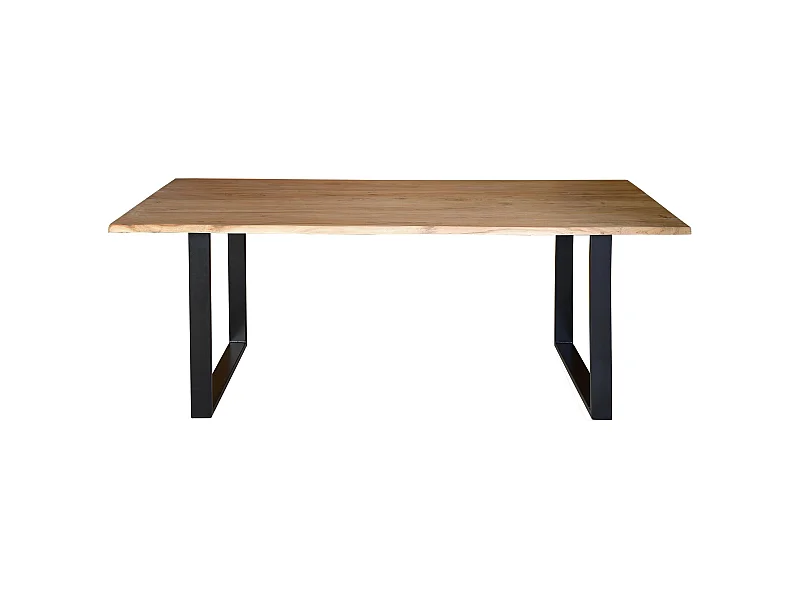 Stół jadalny z drewna akacjowego z metalowymi nogami