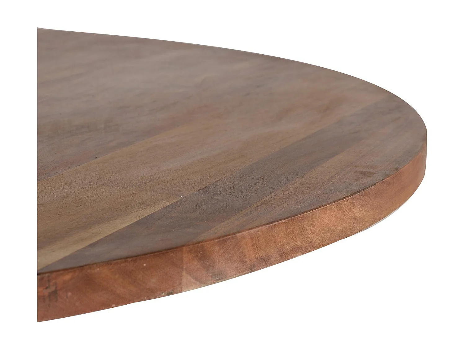 Table à manger en bois d'acacia naturel et pieds en métal noir