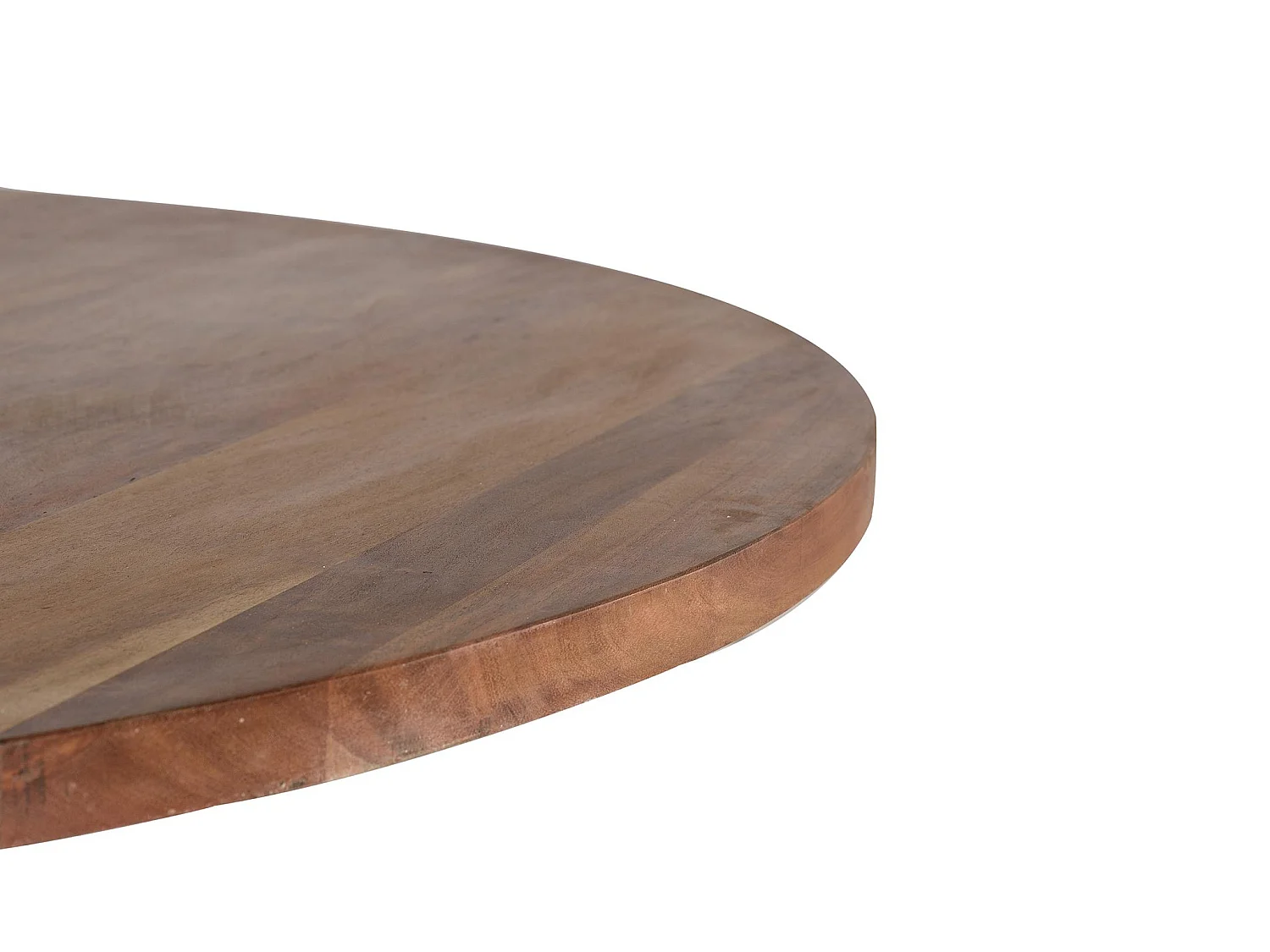 Tables de salle à manger en bois d'acacia massif 150 cm, style industriel moderne - 76 x 150 x 150