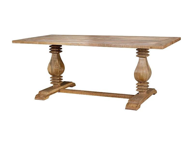 Esstisch für 8 Personen aus natürlichem Mangoholz, 2 Meter lang