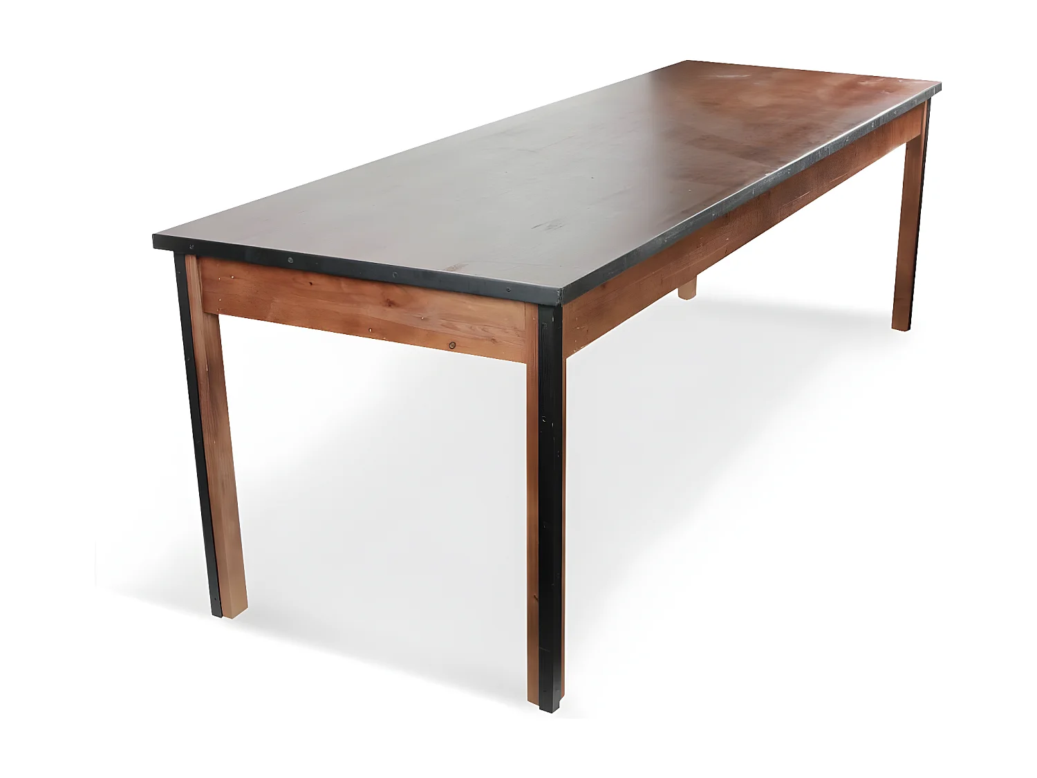 Table à manger 10 places Bois-Métal Marron - Eduline Décoration d'Autrefois