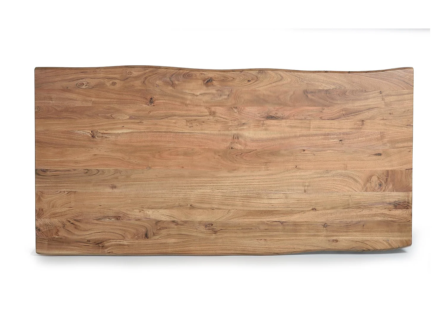 Table à manger en bois d'acacia naturel et pieds en métal 6 places