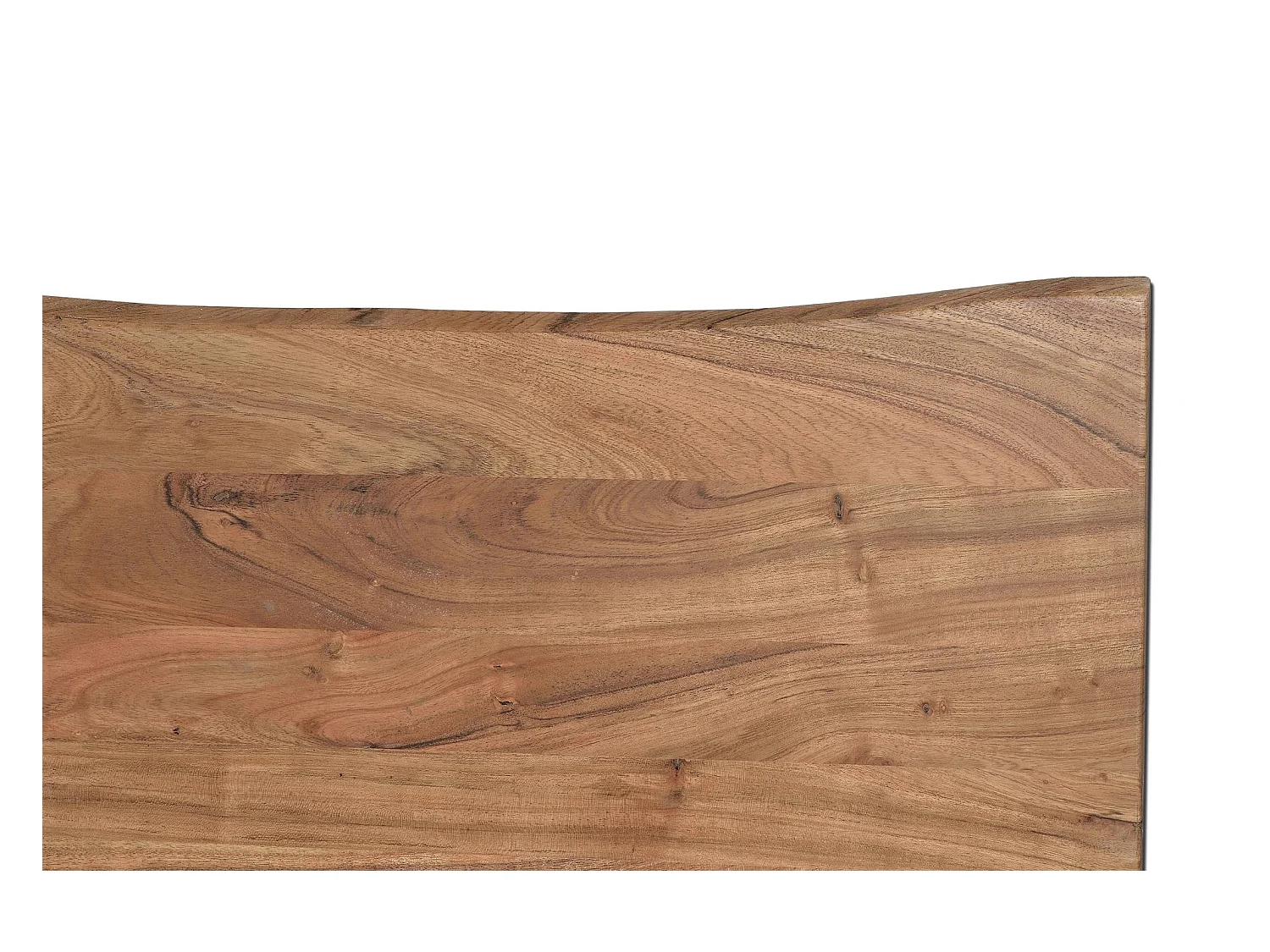 Table à manger en bois d'acacia naturel et pieds en métal 6 places