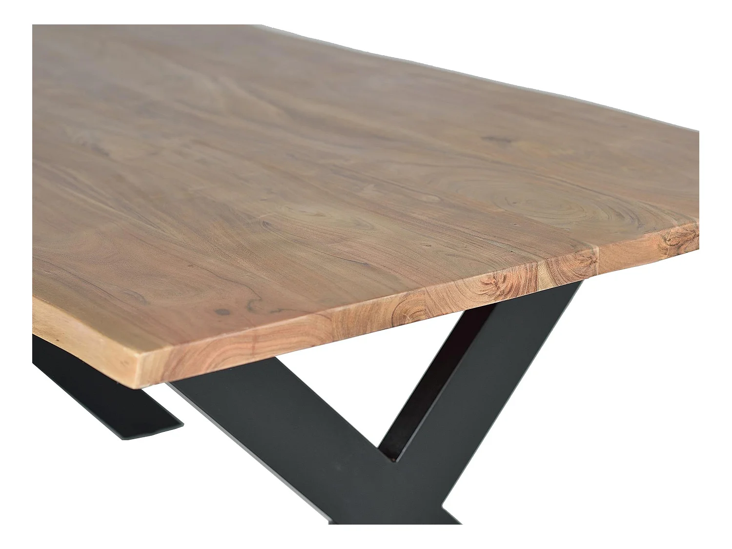 Tavolo da pranzo in massello di acacia e metallo