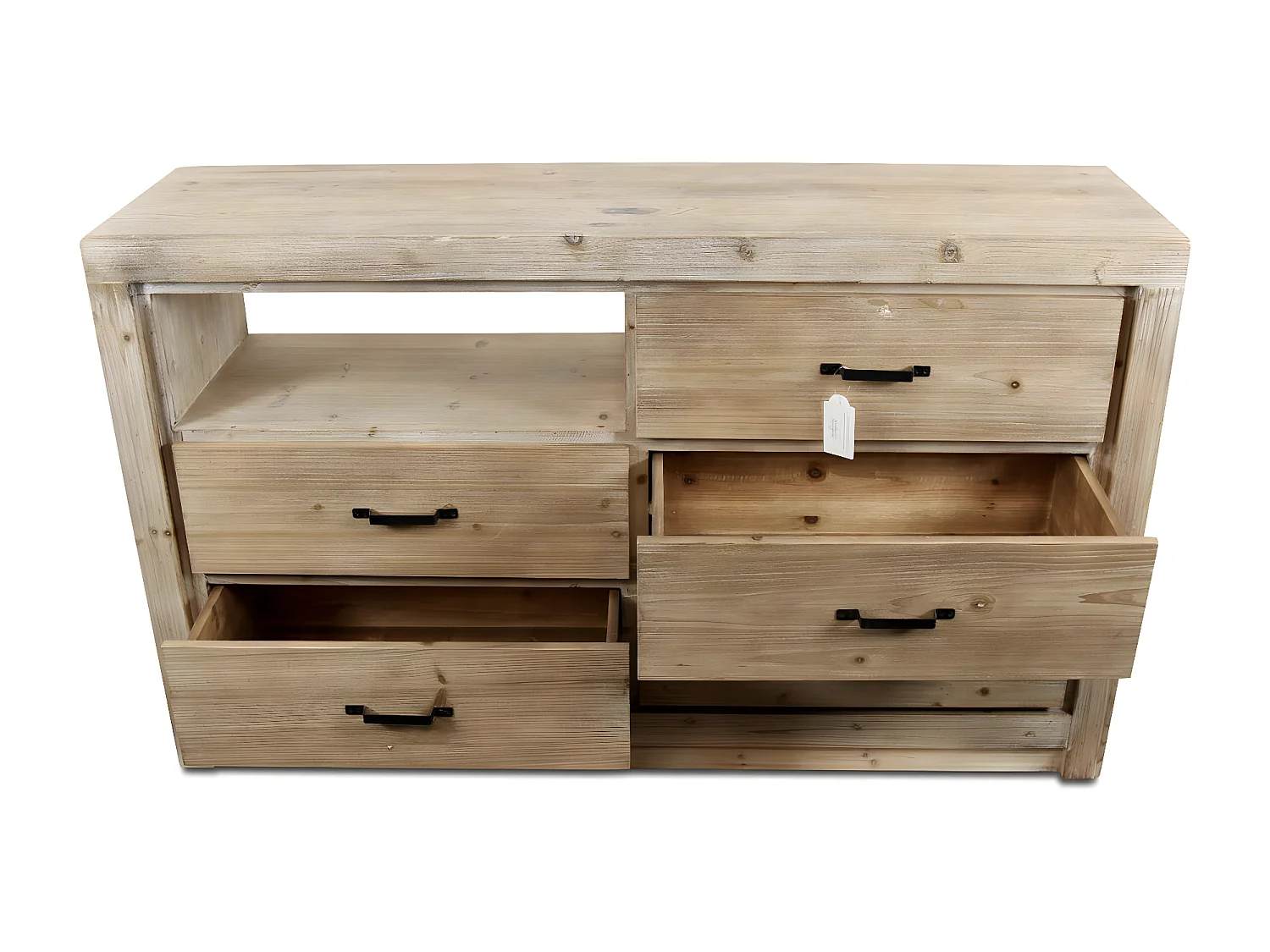 Commode 5 tiroirs naturel Bois Naturel - Esmée Décoration d'Autrefois