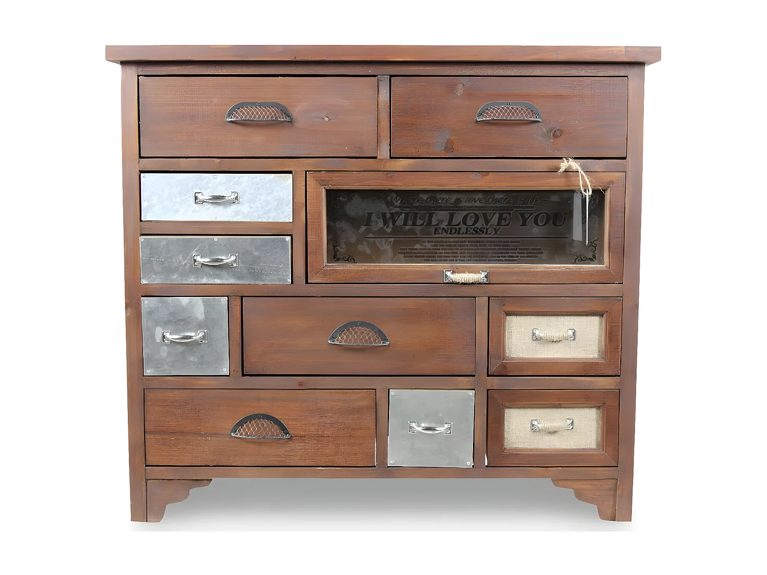 Commode grainetier 11 tiroirs Bois Marron - Décoration d'Autrefois