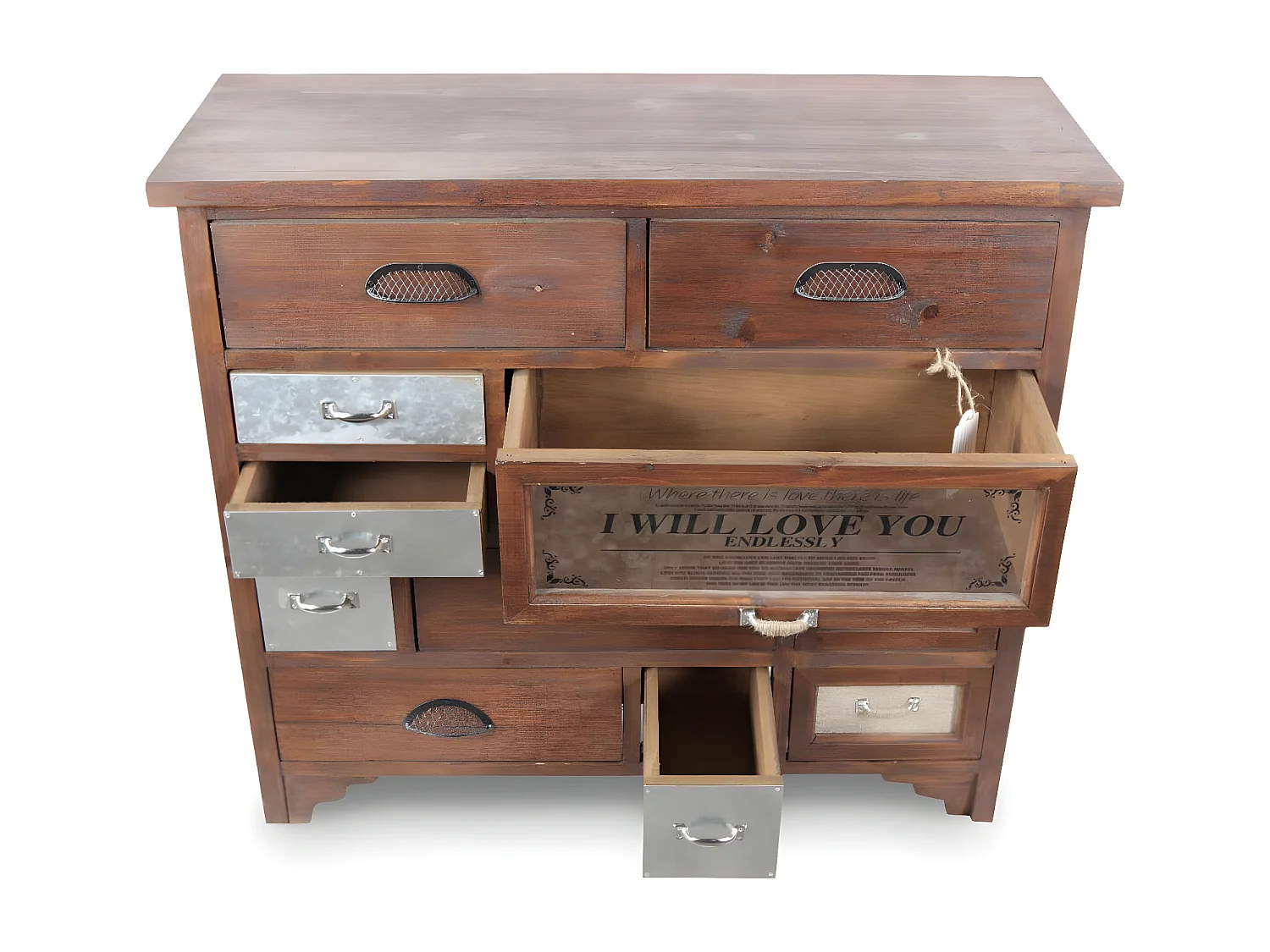 Commode grainetier 11 tiroirs Bois Marron - Décoration d'Autrefois