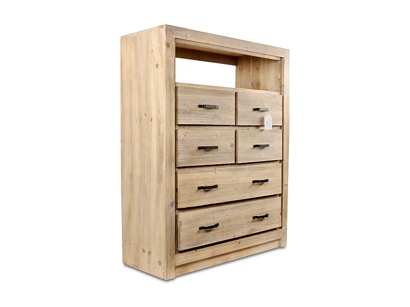 Commode 6 tiroirs naturel Bois Naturel - Esmée Décoration d'Autrefois