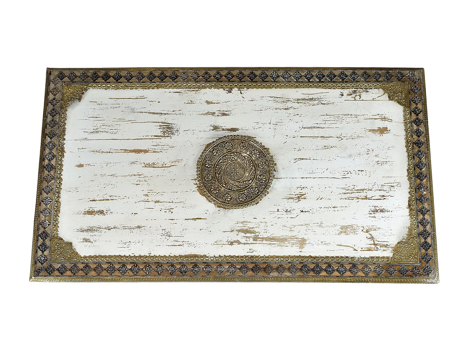 Table basse en manguier blanc vieilli