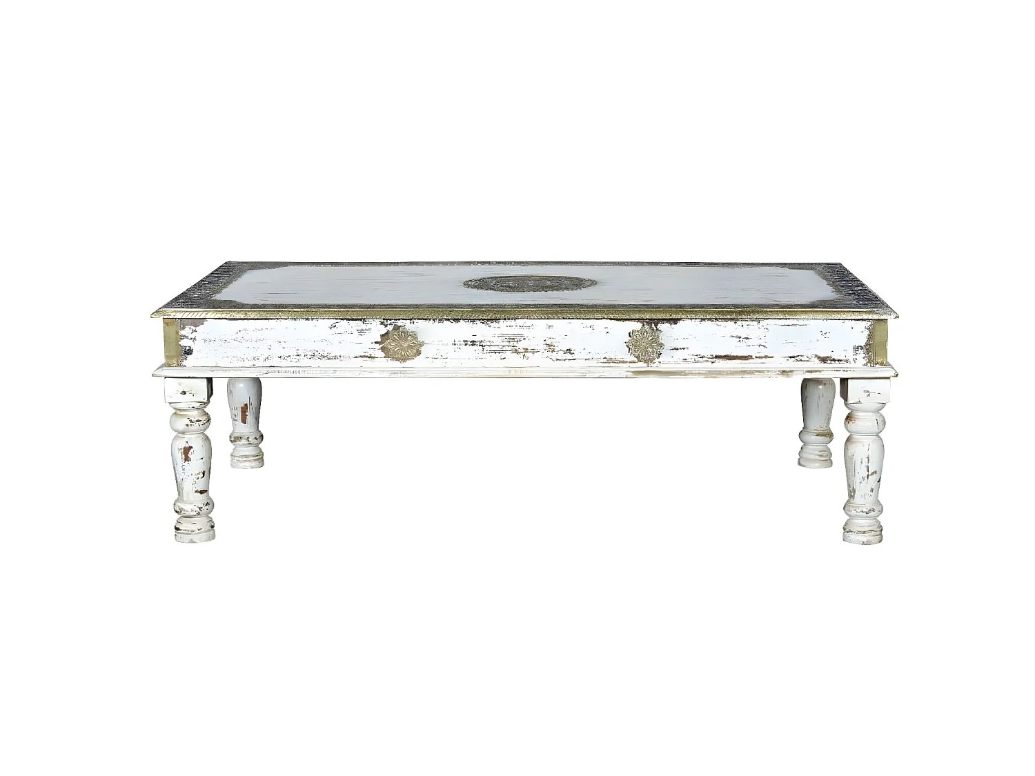 Table basse bronze Bois-Bronze Blanc - Ormélia Décoration d'Autrefois