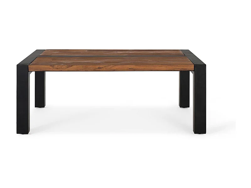 Mesa de centro de madera de teca y metal 46x120x90