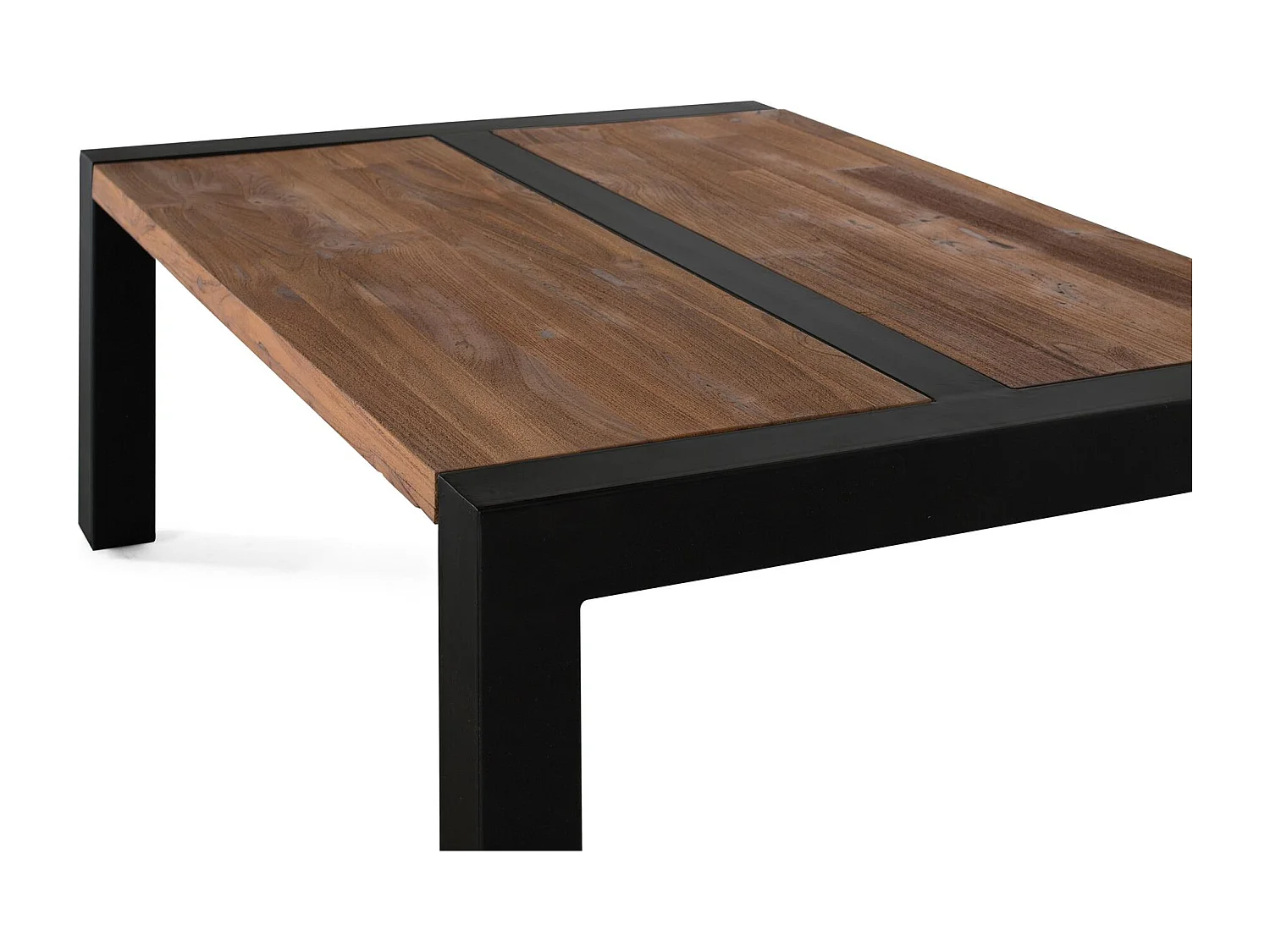 Table basse en bois teck et métal