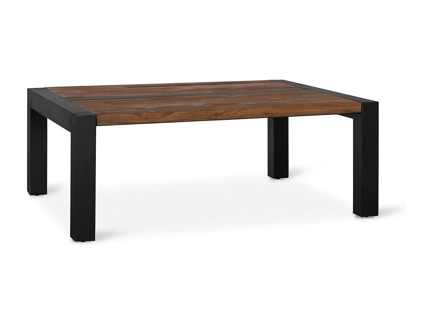 Table basse en bois teck et métal