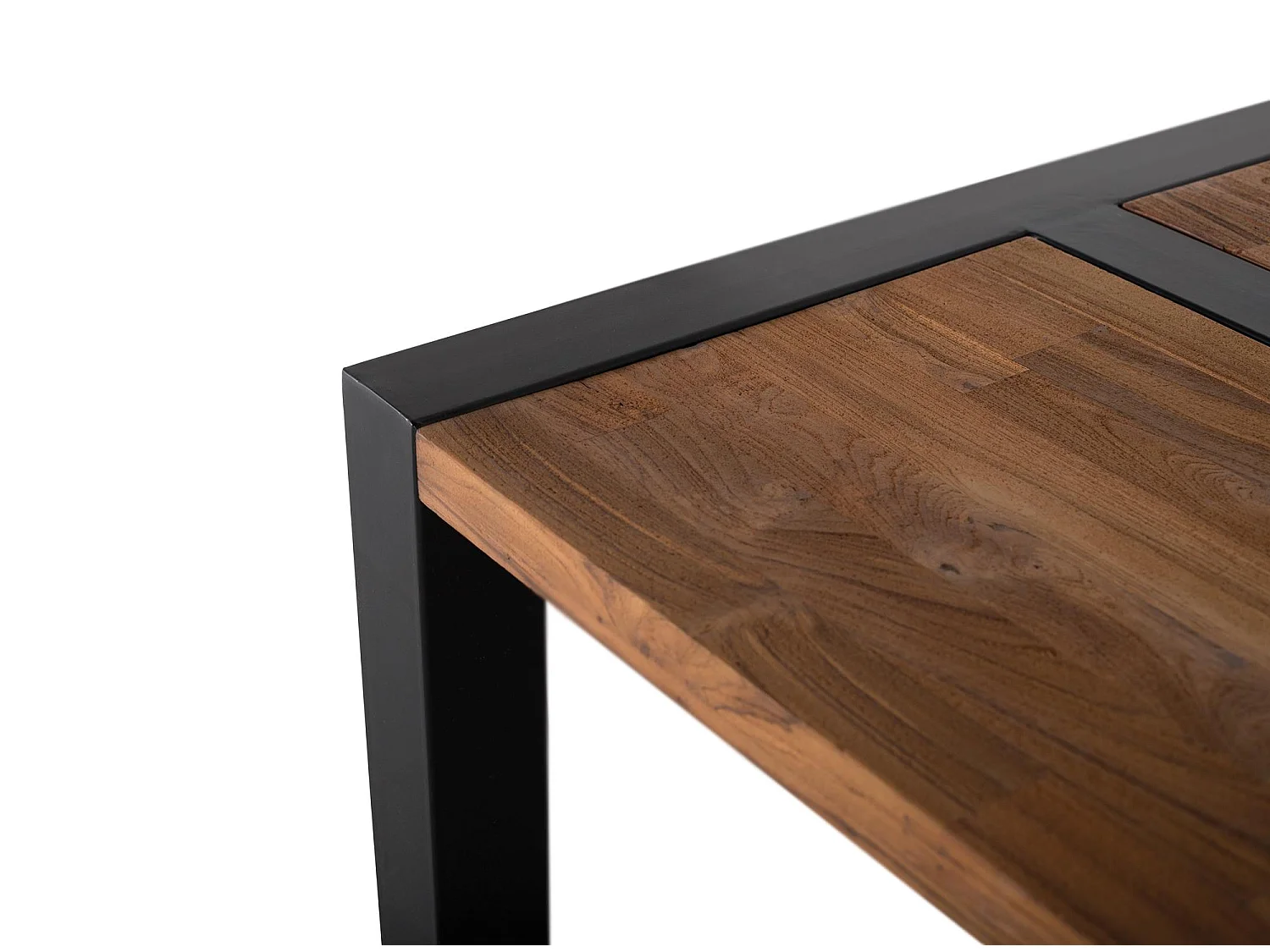 Table basse en bois teck et métal