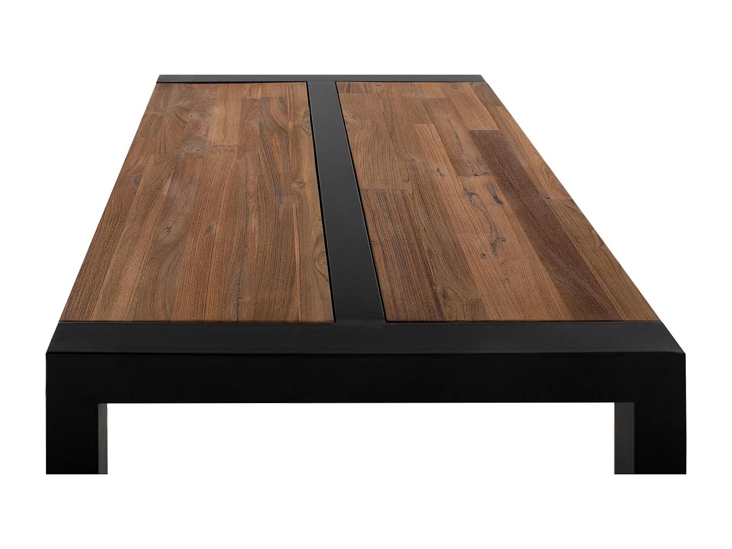 Table basse en bois teck et métal